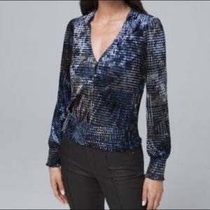 Beautiful VELVET WHBM V Neck TOP Size XS EUC